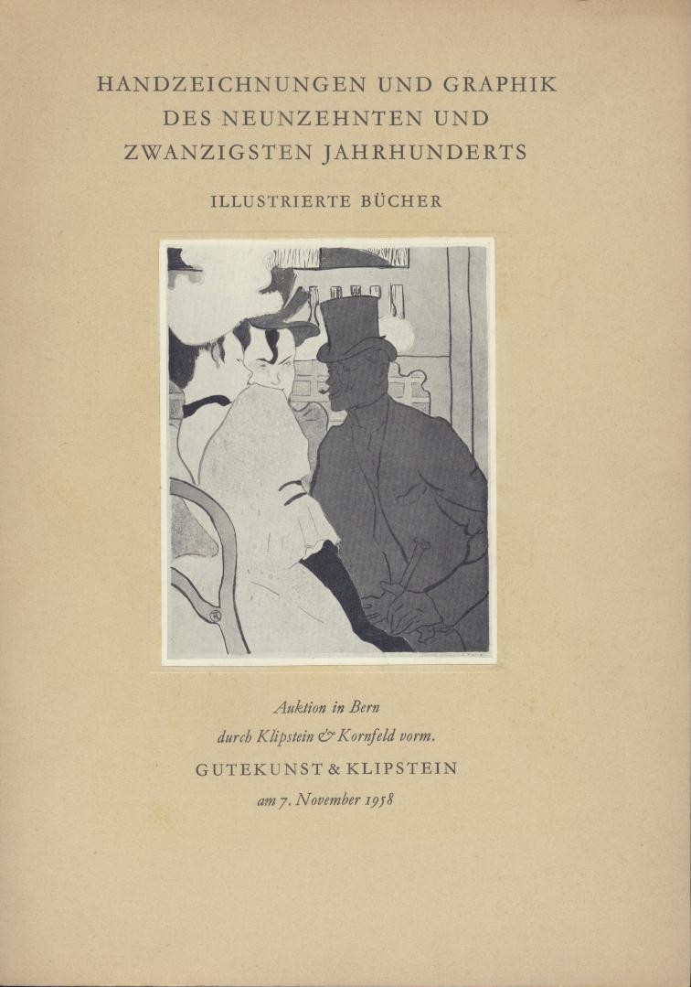 Gutekunst u. Klipstein  Auktion 92: Handzeichnungen und Graphik des neunzehnten und zwanzigsten Jahrhunderts. Illustrierte Bücher. 