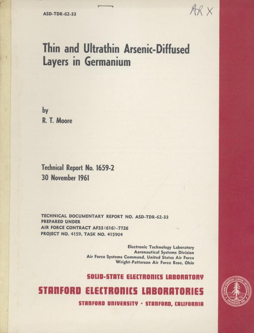 Moore, Robert Taylor  Thin and Ultrathin Arsenic-Diffused Layers in Germanium. 