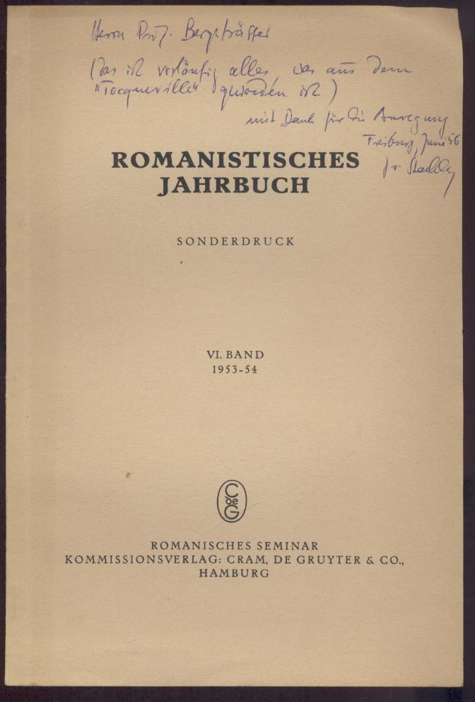 Stackelberg, Jürgen von  Bemerkungen zur Sekundärliteratur über Alexis de Tocqueville. 