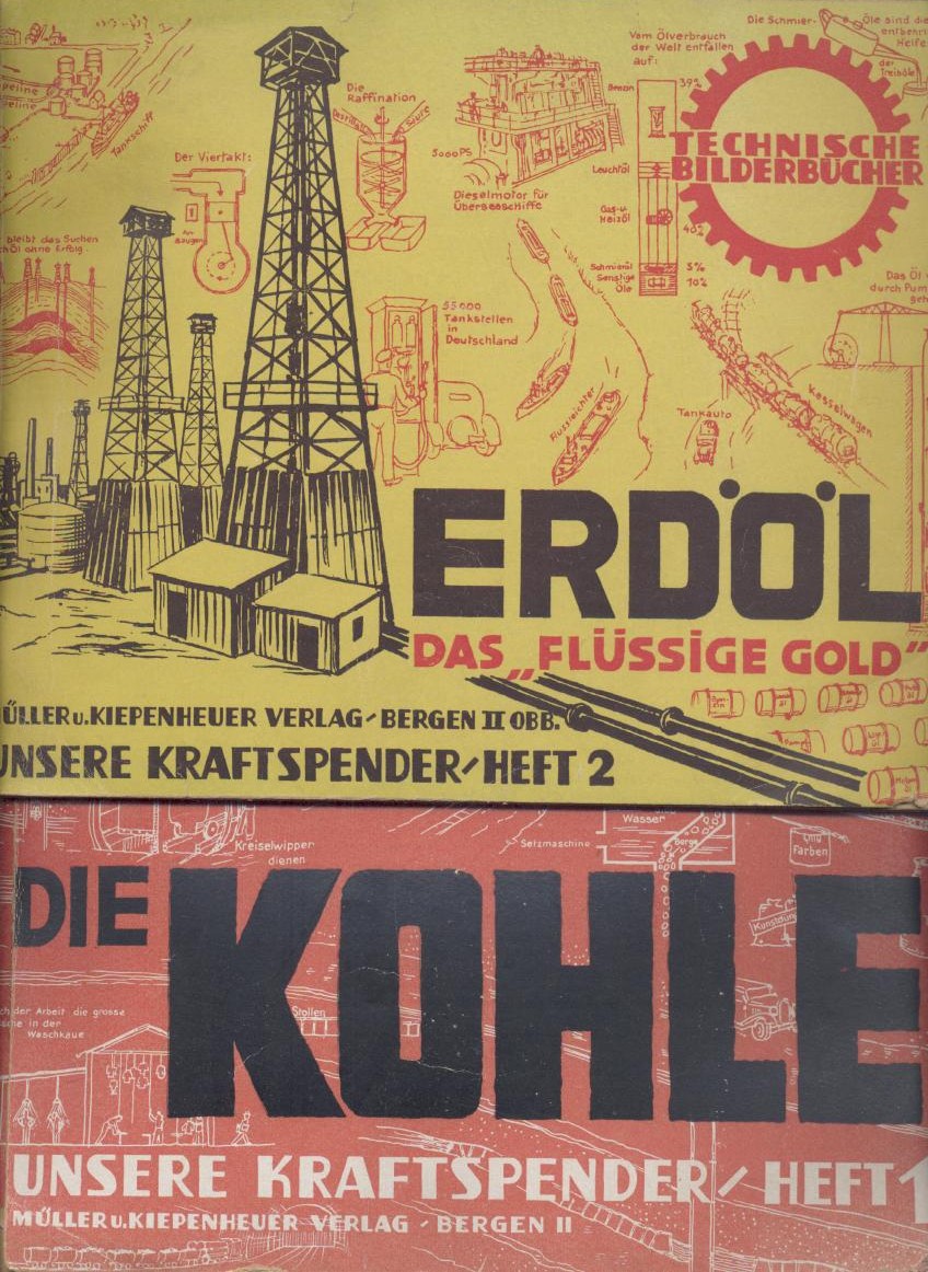 Biefeld, Ernst W.  Unsere Kraftspender. Heft 1 und 2 (von 4): Die Kohle. Erdöl, das "flüssige Gold". 