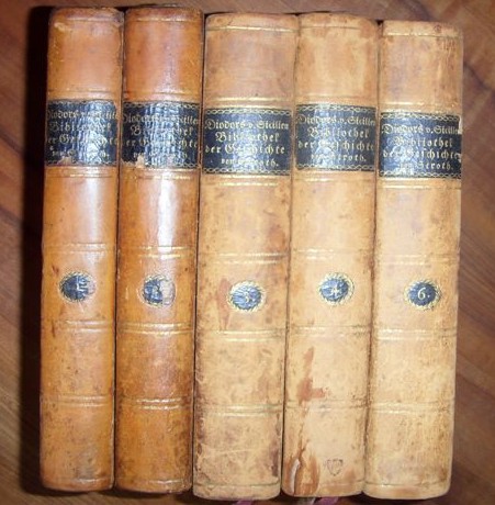 Diodorus von Sizilien  Diodors von Sicilien Bibliothek der Geschichte. Übersetzt von Friedrich Andreas Stroth. Band 1-4 u. 6 (von 6). 