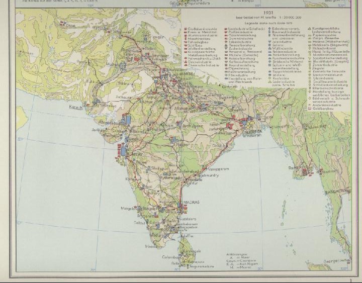 Lehmann, Edgar u. Hildegard Weiße  Historisch-Geographisches Kartenwerk Indien: Entwicklung seiner Wirtschaft und Kultur. 