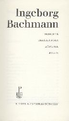 Bachmann, Ingeborg  Gedichte, Erzhlungen, Hrspiel, Essays. 