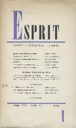 Mounier, Emmanuel - Beguin, Albert (Ed.)  Esprit. Vingt-troisieme Annee. Janvier 1955. 