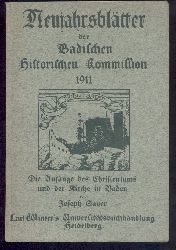 Sauer, Joseph  Die Anfnge des Christentums und der Kirche in Baden. 