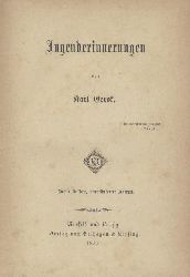 Gerok, Karl  Jugenderinnerungen. 2. Auflage. 