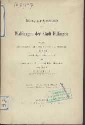 Seeger, Max  Beitrag zur Geschichte der Waldungen der Stadt Ettlingen. Dissertation. 
