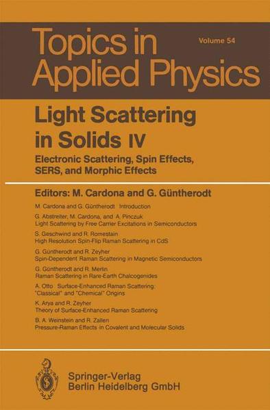 Cardona, M. and G. Güntherodt (Edts.):  Light Scattering in Solids IV. Electronic Scattering, Spin Effects, SERS and Morphic Effects. (=Topics in Applied Physics ; Vol. 54). 