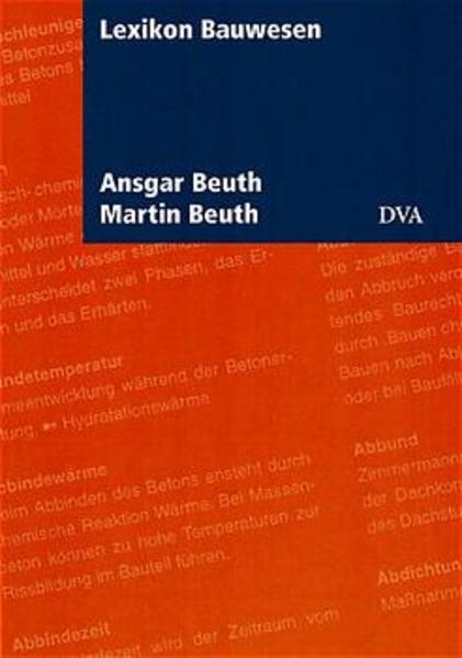 Beuth, Ansgar und Martin Beuth:  Lexikon Bauwesen. 