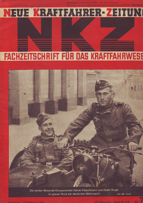    Neue Kraftfahrer-Zeitung - NKZ. Fachzeitschrift für das Kraftfahrwesen. 16. Jahrgang, Nummer 7, Stuttgart, 13. Februar 1941. 