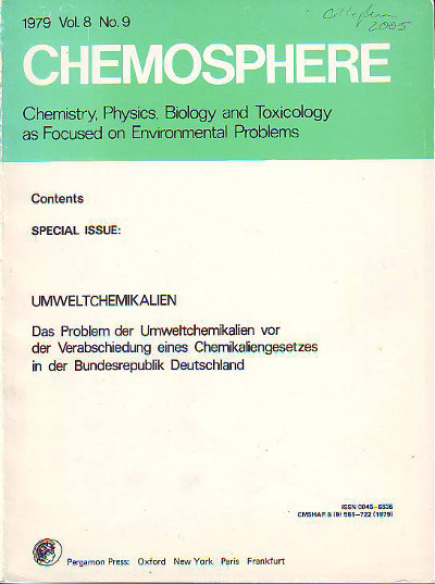 Schmidt-Bleek, F. und P. Wagenknecht [Hg.]:   Umweltchemikalien. Das Problem der Umweltchemikalien vor der Verabschiedung eines Chemikaliengesetzes in der Bundesrepublik Deutschland. 