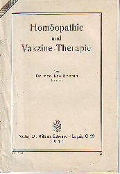Bonnin, Leo:  Homopathie und Vakzine-Therapie. 