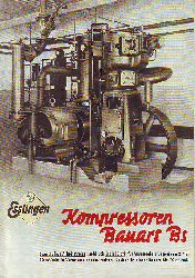 Maschinenfabrik Esslingen:   Kompressoren Bauart BS. Beispiele von Kompressoren, die sich bewhren. Esslinger Kolbenkompressoren fr lfreie Verdichtung von Luft und technischen Gasen. 