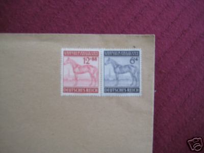   Umschlag mit 2 ungestempelten Briefmarken Deutsches Reich "Grosser Preis von Wien 