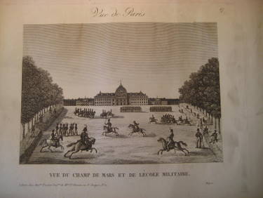 Anonym  Vue de Paris - Vue du Champ de Mars et de L`ecole Militaire (Gravure) 