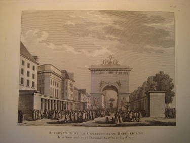 Berthault, (Jean-Gabriel) (?)  Acceptation de la Constitution Republicaine le 10 Aout 1793, ou 23 Thermior, An 1er de la Republique (Gravure) 