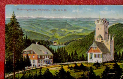   3 Ansichtskarten / 1. Gasthof Hornisgrinde im Schwarzwald 1166m.ü.M. (Litho) 