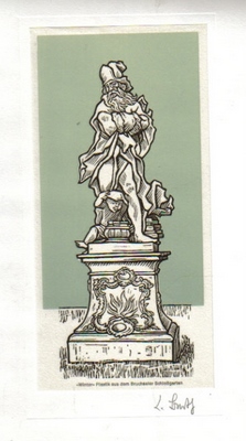 Barth, Ludwig  Winter (Plastik aus dem Bruchsaler Schloßgarten) (Original-Linoldruck) 