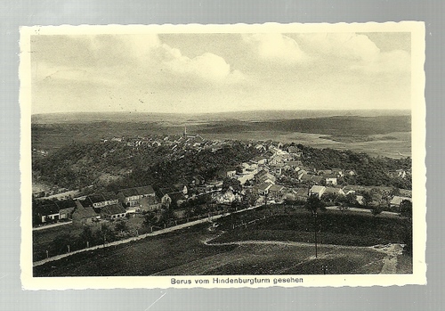   Ansichtskarte Berus vom Hindenbergturm aus gesehen 