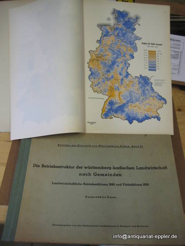 Stat. Landesamt Stuttgart-Karlsruhe (Hg.  Die Betriebsstruktur der württemberg-badischen Landwirtschaft nach Gemeinden (Landwirtschaftliche Betriebszählung 1949 und Viehzählung 1950) 