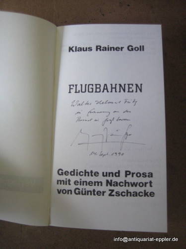Goll, Klaus Rainer  Flugbahnen (Gedichte und Prosa) 