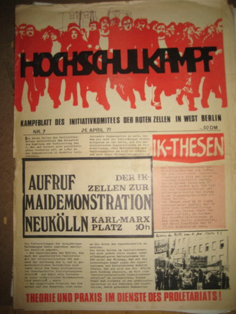 ohne Autor  Hochschulkampf Nr. 7 / 26.April 1971 (Kampfblatt des Initiativkomitees der Roten Zellen in West Berlin) 