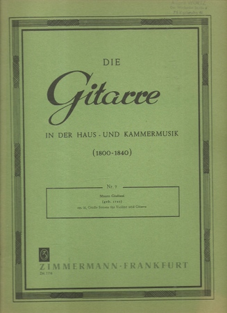 Giuliani, Mauro (geb. 1780)  Große Sonate Op. 25 Für Violine und Gitarre 
