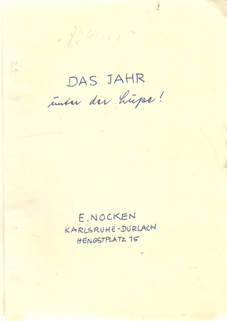 Nocken, E. (Willi)  Das Jahr unter der Lupe (Anm. Gedichte) (maschinenschriftliches Manuskript) 