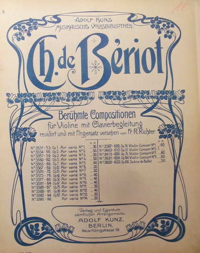 Beriot, Charles  Concerto No. 1 Opus 16 für Violine und Piano 