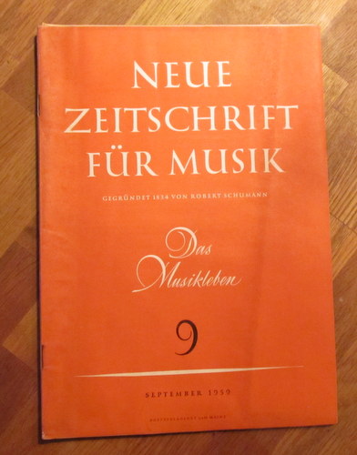 Hartmann, Karl Amadeus und Ernst Thomas  NZ / Neue Zeitschrift für Musik Nr. 9/1959 