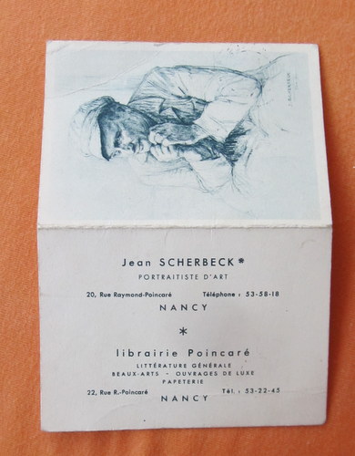 Scherbeck, Jean  Visitenkarte mit Kalender 