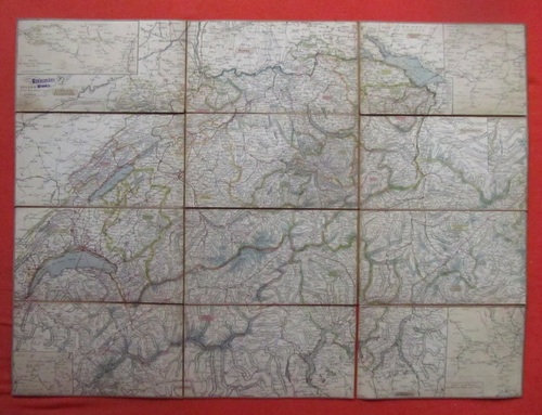 Keller, Heinrich  Lithographierte Ausgabe von Keller's Erster Reisekarte der Schweiz 