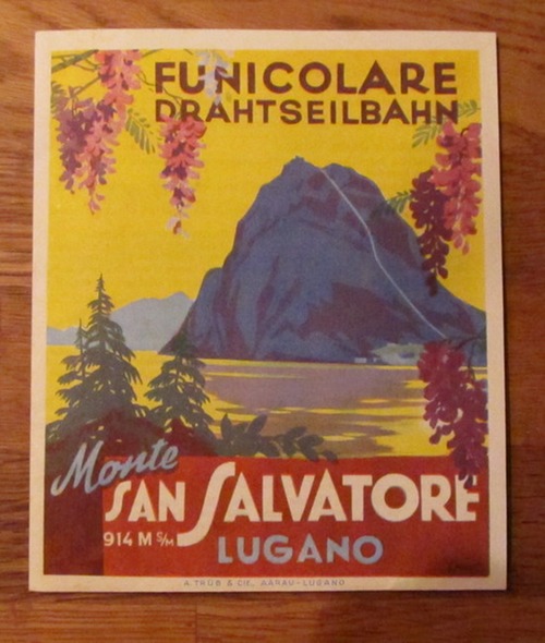 Lugano  Werbeprospekt Funicolare Drahtseilbahn Lugano Monte San Salvatore 