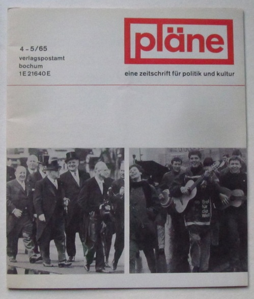 Klönne, Arno und Frank Werkmeister  Pläne Nr. 9/10 (1962) + 8/9 (1963) + 3+4 (April 1964) + 4-5 / 1965 (Eine junge Zeitschrift für Politik und Kultur) 