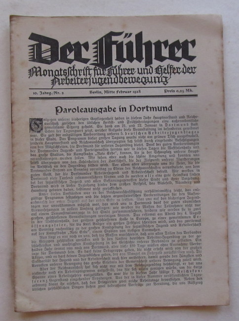 Ollenhauer, Erich (Verantw. Red.)   Der Führer (Monatsschrift für Führer und Helfer der Arbeiterjugendbewegung. 10. Jahrgang Nr. 2 Februar 1928 