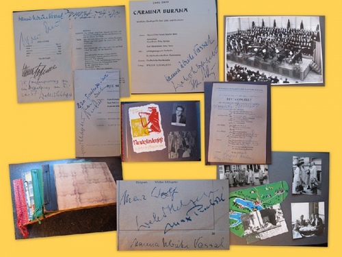Lehrergesangverein (LGV) Karlsruhe und Badischer Sängerbund  4 private Alben, die die Zeit des LGV von 1951-1975 dokumentieren (Sehr liebevoll gestaltete Alben, die einen Teil der Geschichte des LGV mit zahlreichen SIGNIERTEN Programmen renommierter Künstler dokumentieren) 