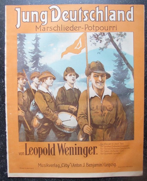 Weninger, Leopold  Jung Deutschland (Marschlieder-Potpourri. Für Klavier m. überl. Text ) 