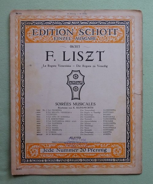 Liszt, Franz  La Regata Veneziana / Die Regata zu Venedig (für Klavier) 