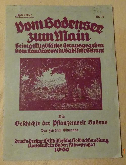 Oltmanns, Friedrich  Die Geschichte der Pflanzenwelt Badens 