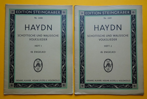 Haydn, Joseph  Schottische und Walisische Volkslieder (Heft 1 + 2; Hg. Bernhard Engelke) (Gesang, Klavier, Violine (Flöte) u. Violoncello) 