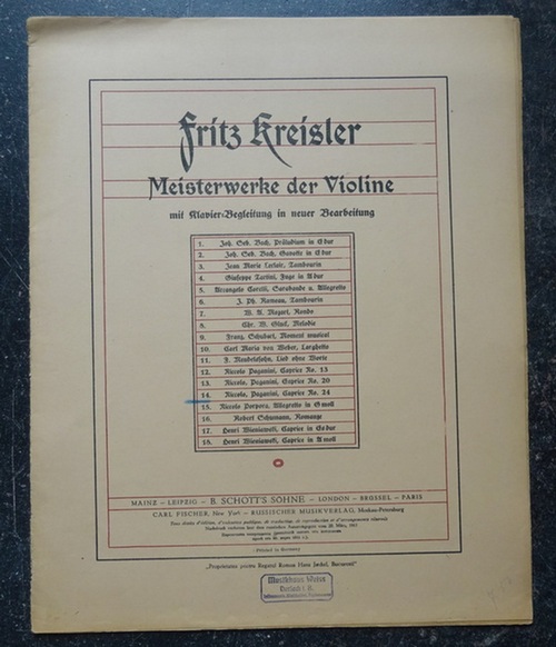 Kreisler, Fritz  Niccolo Paganini; Caprice No. 24 