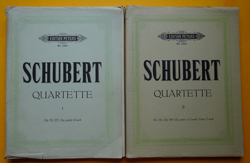 Schubert, Franz  Quartette Band I (Opus 29, 125) + II (161, 168 posth. G Moll, D Dur, C Moll) (Für 2 Violinen, Viola und Violoncello; neu revidiert v. Carl Herrmann) 
