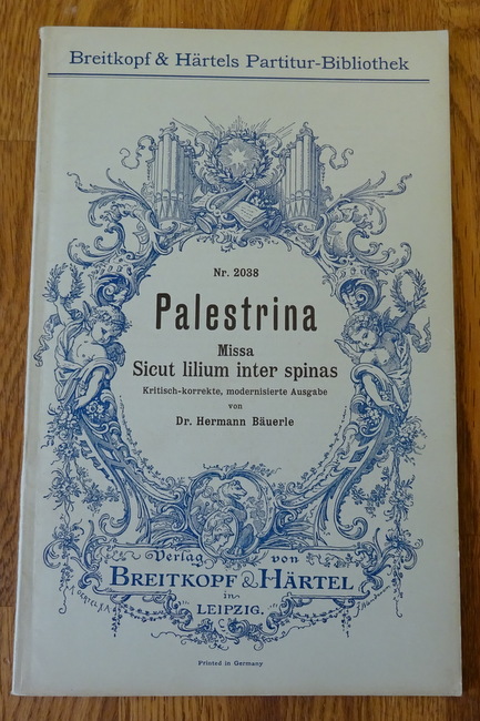 Palestrina, Pierluigi da  Missa Sicut lilium inter spinas (V vocum) 
