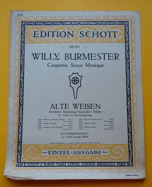 Burmester, Willy  Couperin, Soeur, Monique (Klavierbegleitung zur Violin-Ausgabe 08784) 
