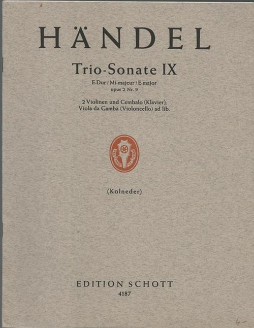 Händel, Georg Friedrich  Trio-Sonate IX (E-dur / Mi-majeur / E-major Opus 2 Nr. 9) 