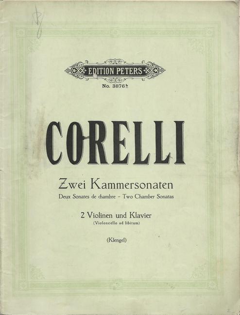 Corelli, Archangelo (1653-1713)  Zwölf Kammersonaten für zwei Violinen mit Klavierbegleitung (Hg. Paul Klengel) 
