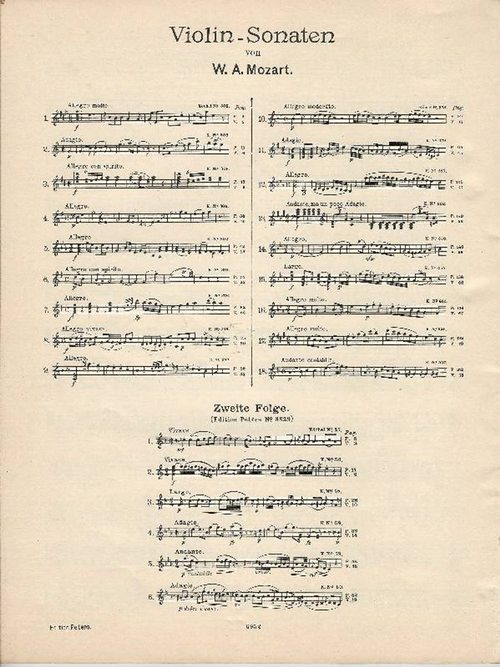 Mozart, Wolfgang Amadeus  Sonaten für Pianoforte und Violine (Klavier) (neu revidiert u. hg. v. Friedrich Hermann)) 