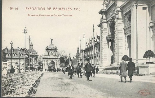 ohne Autor  Ansichtskarte Kermesse et Grande Terrasse (Exposition de Bruxelles 1910 No. 16) 
