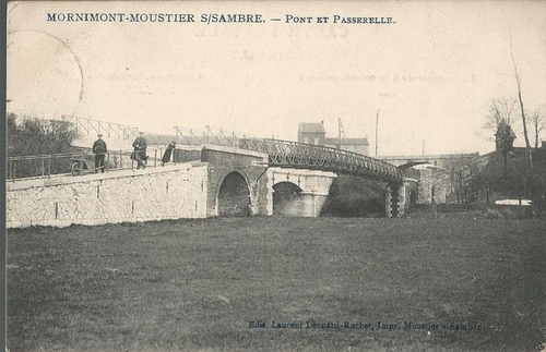 ohne Autor  Ansichtskarte Mornimont-Moustier s/Sambre (Pont et Passerelle) 