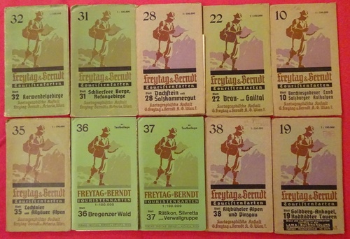 Freytag & Berndt  10 Stück Freytag & Berndt Touristenkarten 